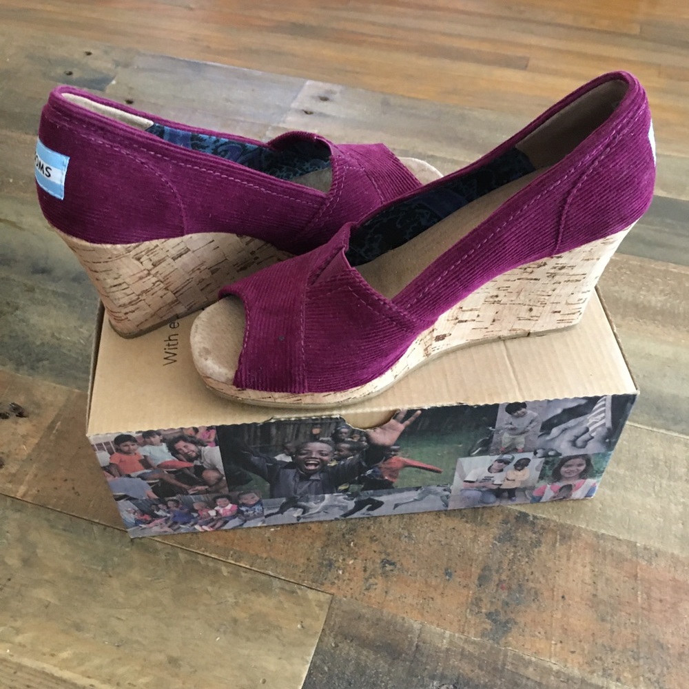 Toms wedges purple sz 6.5